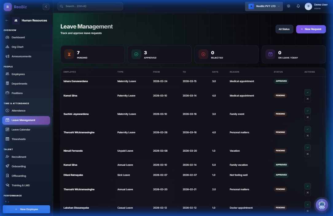 Leave management with multi-level approvals