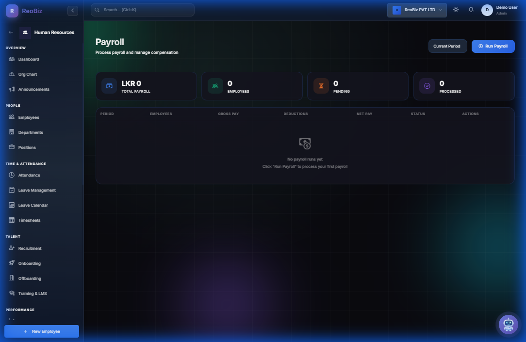 Automated payroll processing with tax deductions