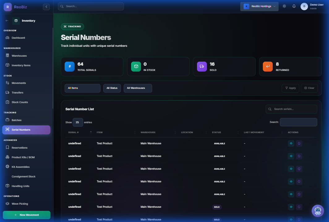 Business expense tracking with category management