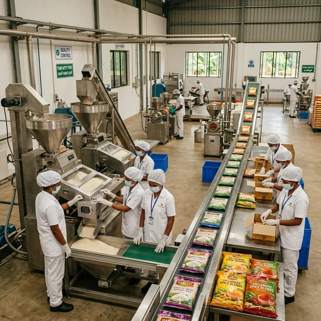 Modern food processing production line in Sri Lanka